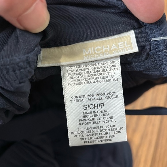 Michael Kors Solids Underwire Baby Doll Tankini Bikini Top Navy Small‎ NWT - Picture 7 of 7